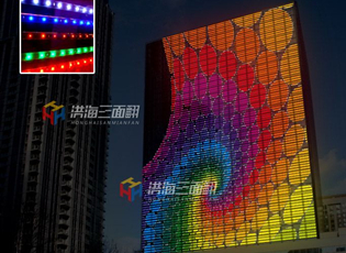 在玻璃幕墻上安裝透明LED顯示屏的工程方案!